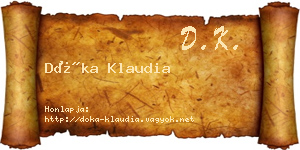 Dóka Klaudia névjegykártya
