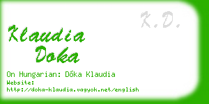klaudia doka business card